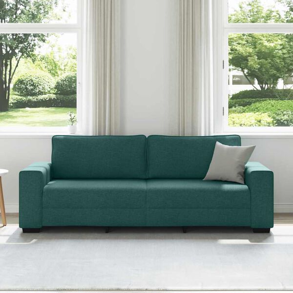 vidaXL 3-Sitzer-Sofa Dunkelgr&uuml;n 220x77x82 cm Stoff
