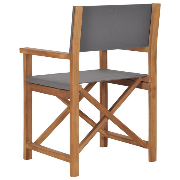 vidaXL Regiestuhl Massivholz Teak Grau