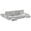 vidaXL Aufbewahrungsbettgestell Beton Grau 140 x 200 cm Holzwerkstoff