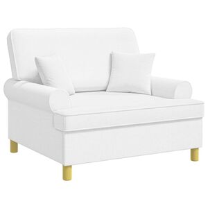 vidaXL XXL-Sessel mit Kissen Wei&szlig; Stoff