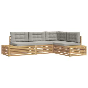 vidaXL 4 St&uuml;ck Outdoor-Sofagarnitur Polyester Wei&szlig;
