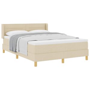 vidaXL Boxspringbett mit Matratze Creme 200 x 160 cm Polyester