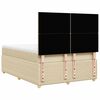vidaXL Boxspringbett mit Matratze Creme 140x200 cm Stoff