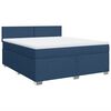 vidaXL Boxspringbett mit Matratze Blau 180x200 cm Stoff