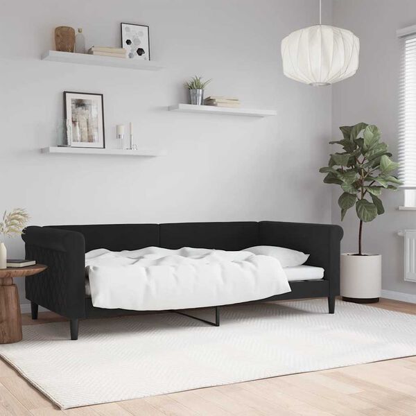 vidaXL Tagesbett Schwarz 90x190 cm Samt