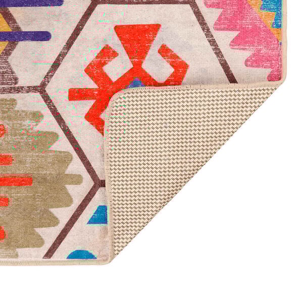 vidaXL Teppich Waschbar Mehrfarbig 80x150 cm Rutschfest