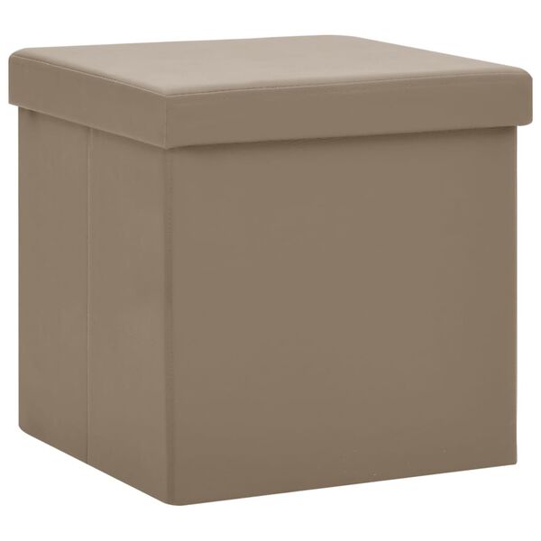 vidaXL Hocker mit Stauraum 2 Stk. Cappuccino-Braun PVC