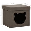 vidaXL Hocker mit Stauraum Katzenmuster Braun Stoff