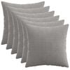 vidaXL Kissenbezug 6 pcs HEERLEN Hellgrau 45 x 45 cm Cord