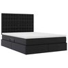 vidaXL Bett mit LED-Lichtleisten mit Kopfteil Schwarz 140 x 190 cm PVC