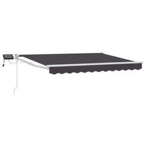 vidaXL Manuelle Gelenkarmmarkise mit LEDs Anthrazit und Wei&szlig; 3,5 x 2 m
