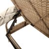 vidaXL Sonnenliegen 2 Stk. mit Dach und Tisch Beige Poly Rattan