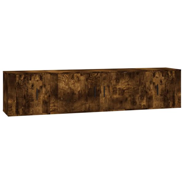 vidaXL 3-tlg. TV-Schrank-Set Räuchereiche Holzwerkstoff