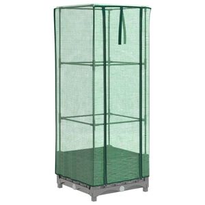 vidaXL Hochbeet mit Gew&auml;chshaus-Aufsatz Rattan-Optik 40x40x123 cm