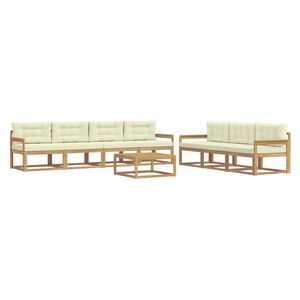 vidaXL Outdoor-Sofagarnitur 7 stk. Wei&szlig; und Creme