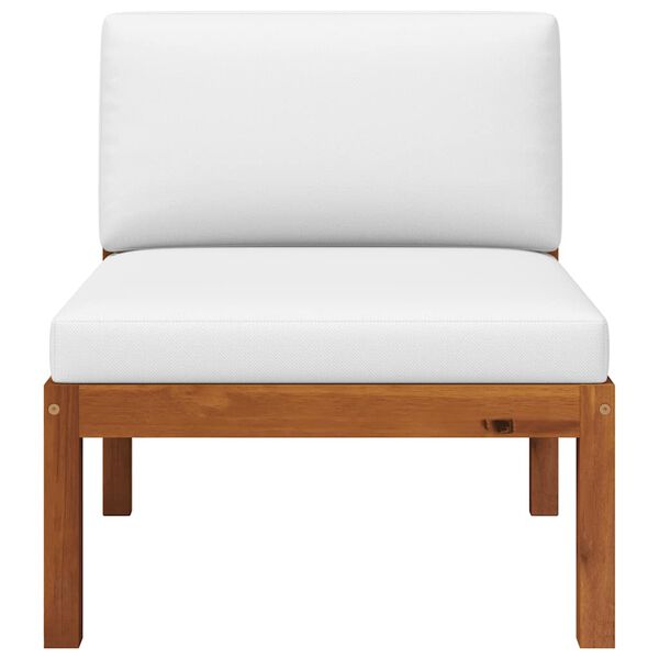 vidaXL Garten-Mittelsofa mit Kissen Holz Akazie & Seil