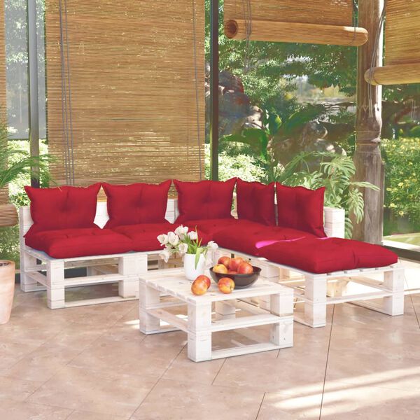 vidaXL 6-tlg. Garten-Lounge-Set aus Paletten mit Kissen Kiefernholz