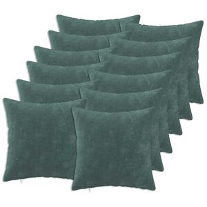 vidaXL Kissen 12 stk. HEERLEN Meeresblau 40 x 40 cm Mikrofaser Fleece