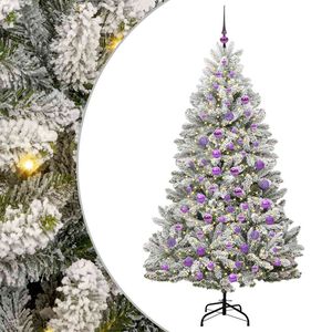 vidaXL K&uuml;nstlicher klappbarer Weihnachtsbaum Gr&uuml;n und Wei&szlig; 180 cm
