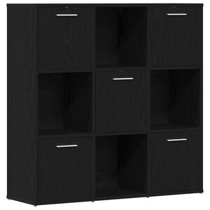 vidaXL B&uuml;cherschrank Schwarz Eichen-Optik 90x28x90 cm Holzwerkstoff