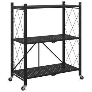vidaXL Lagerregal auf R&auml;dern Schwarz 71 x 34 x 88 cm Stahl