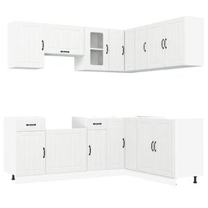 vidaXL 11-tlg. K&uuml;chenschrank-Set Lucca Wei&szlig; Holzwerkstoff