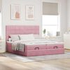 vidaXL Ottoman-Bett mit Matratzen & LEDs Rosa 160x200 cm Samt