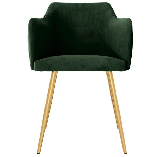 vidaXL Esszimmerst&uuml;hle 4 Stk. Dunkelgr&uuml;n Samt