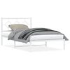 vidaXL Bettgestell mit Kopfteil Metall Wei&szlig; 107x203 cm