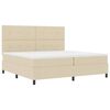 vidaXL Boxspringbett mit Matratze Creme 200 x 200 cm Stoff