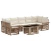 vidaXL Gartensofa-set 8 stk. Beige und Cremewei&szlig; Poly-Rattan