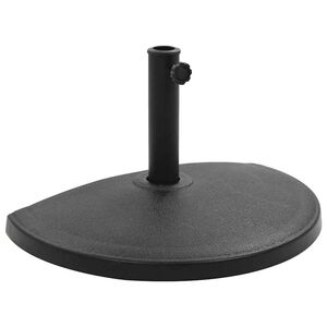 vidaXL Sonnenschirmfu&szlig; Halbrund 15 kg Schwarz Polyharz