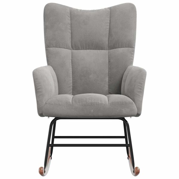 vidaXL Schaukelsessel Hellgrau Samt