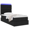 vidaXL Bett mit Stauraum und LED Schwarz 100 x 200 cm Polyester