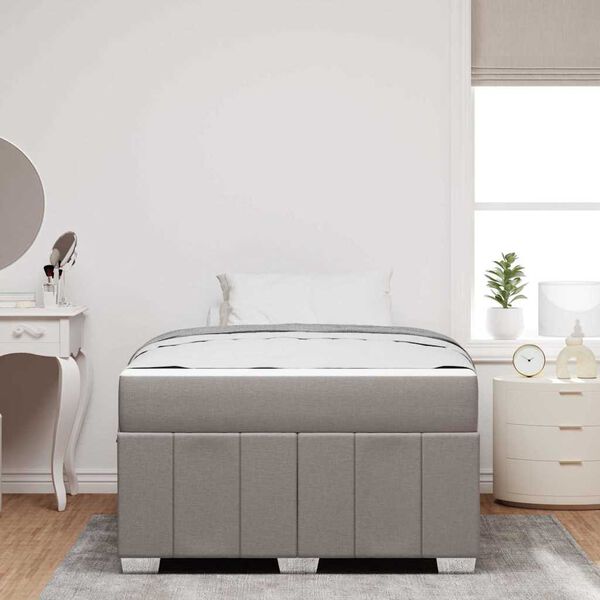 vidaXL Bettrahmen mit Matratze Taupe 120 x 200 cm Stoff