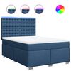 vidaXL Boxspringbett mit Matratze Blau 160x200 cm Stoff
