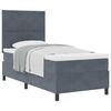 vidaXL Boxspringbett mit Kopfteil Dunkelgrau 90 x 190 cm Samt