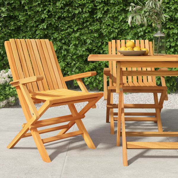 vidaXL Gartenstühle 2 Stk. Klappbar 61x67x90 cm Massivholz Teak