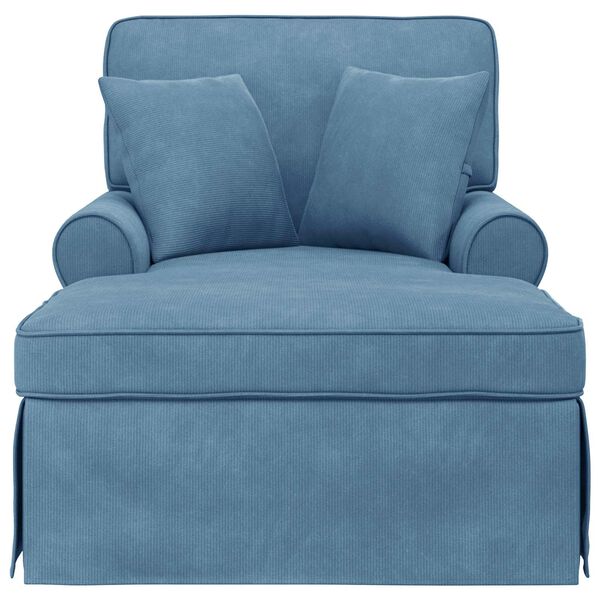vidaXL Chaise Lounge mit Rock Blau 91 x 157 x 91 cm Rippenstoff