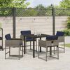 vidaXL Garten Essgruppe mit Kissen 5 pcs Grau Poly-Rattan