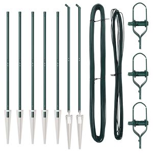 vidaXL Zaunpfosten 7 pcs Grün Ø32mm 160 cm Verzinkter Stahl