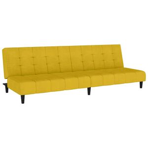 vidaXL Schlafsofa 2-Sitzer Gelb Samt