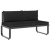 vidaXL 4-tlg. Garten-Ecksofa-Set mit Auflagen Aluminium und WPC