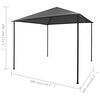 vidaXL Pavillon 3x3 m Anthrazit Stoff und Stahl 180 g/m²