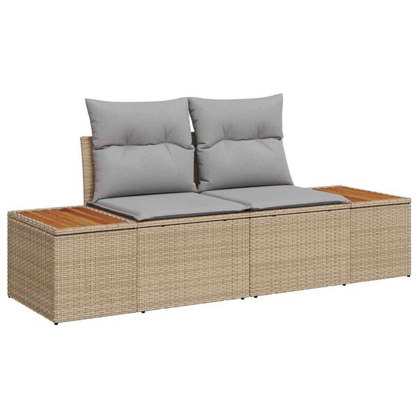 vidaXL Gartensofa-set mit Kissen 5 pcs Beige Poly-Rattan