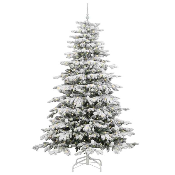 vidaXL K&uuml;nstlicher klappbarer Weihnachtsbaum Wei&szlig; 240 cm PE und PVC