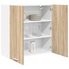 vidaXL H&auml;ngeschrank mit T&uuml;r Sonoma-Eiche 80 x 31 x 80 cm Holzwerkstoff