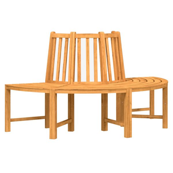 vidaXL Baumb&auml;nke 2 Stk. Halbrund &Oslash;160 cm Massivholz Teak