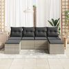 vidaXL Sofa Set 6 pcs Hellgrau Poly-Rattan