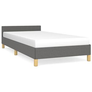 vidaXL Bettgestell ohne Matratze Dunkelgrau 90x200 cm Stoff